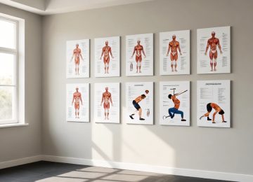 10-Piece Exercise Workout Poster Set for Home Gym Fitness Routines