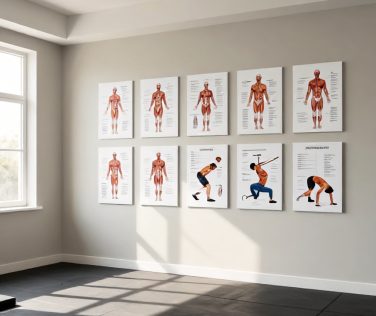 10-Piece Exercise Workout Poster Set for Home Gym Fitness Routines