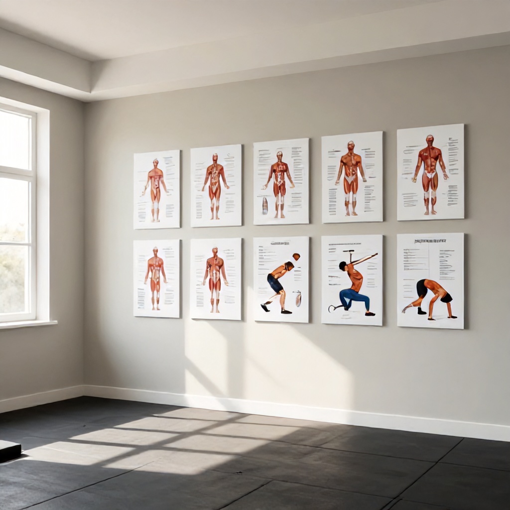 10-Piece Exercise Workout Poster Set for Home Gym Fitness Routines