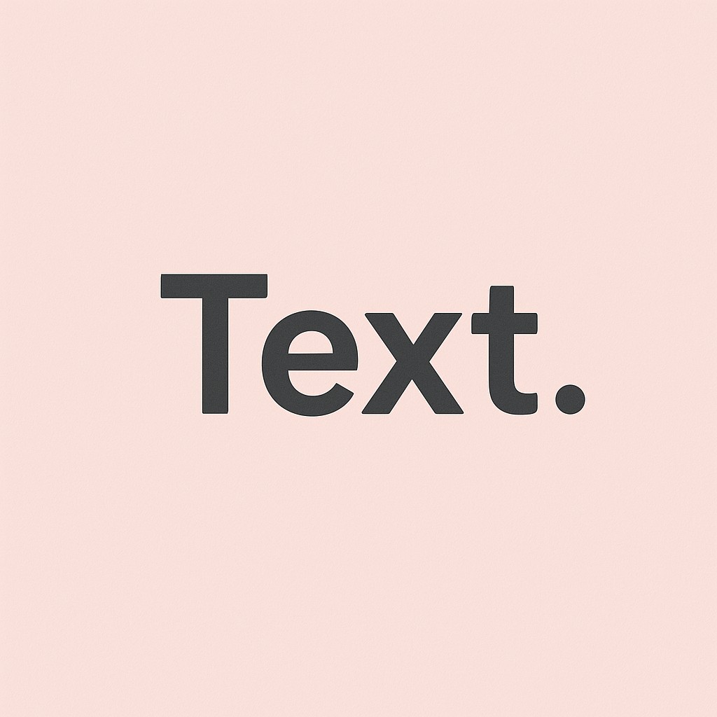The image features a soft, pale pink background. In the center, dark, sans-serif lettering is displayed, with a small dot separating two of the characters. The overall presentation is minimalist and clean.