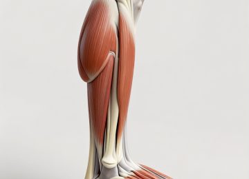 Anatomical Illustration of Lower Leg, Foot, and Achilles Tendon Structures