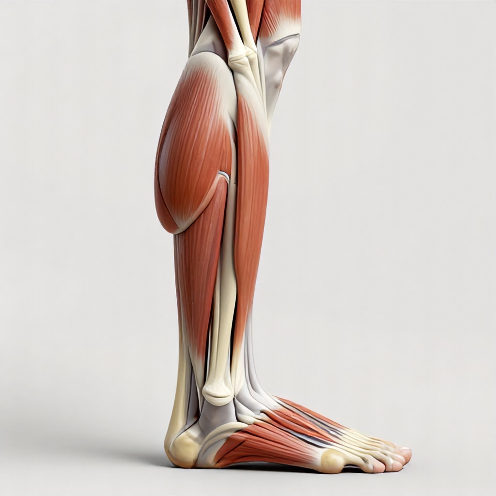 Anatomical Illustration of Lower Leg, Foot, and Achilles Tendon Structures