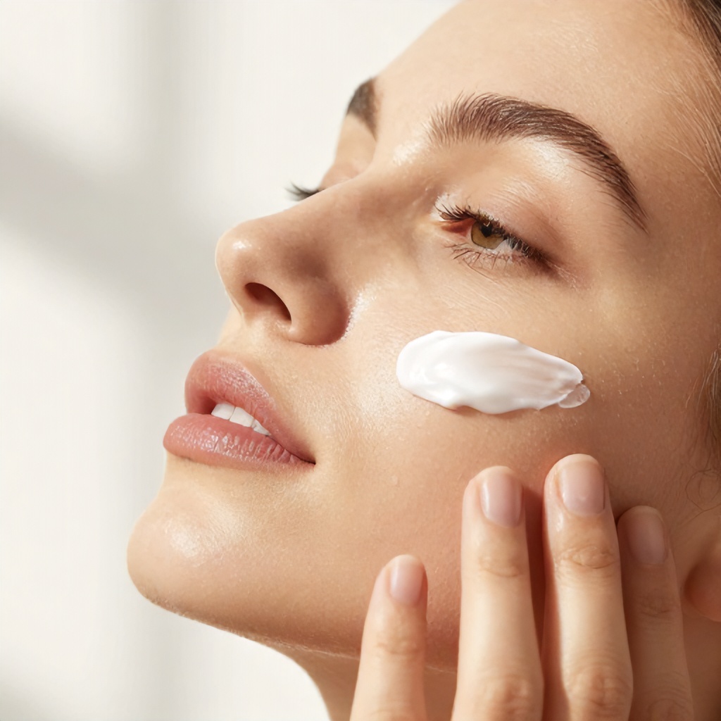 Applying Moisturizing Face Cream in the Morning for Hydration and Skin Protection