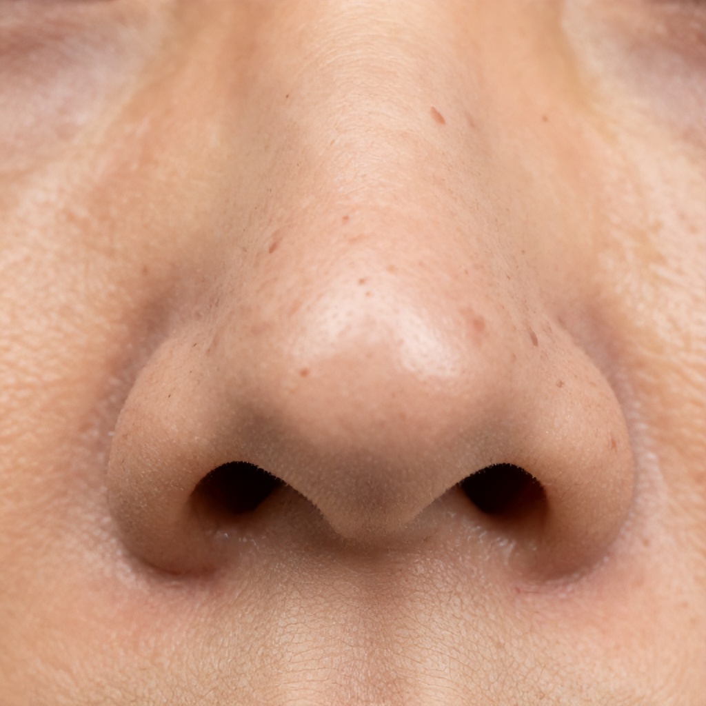 Extreme Close-Up of Enlarged Pores and Blackheads on Human Skin Texture