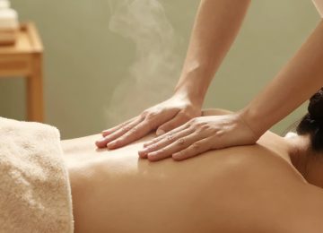Gentle Back Massage with Warm Towel and Soothing Steam Therapy