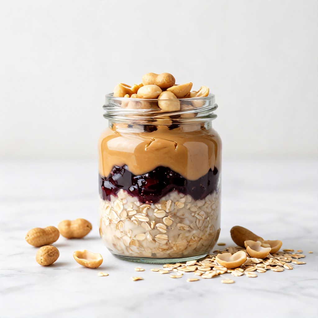 Healthy Vegan Gluten-Free PB and J Overnight Oats Recipe