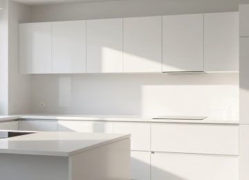 Morning Breakfast Preparation in Modern White Kitchens