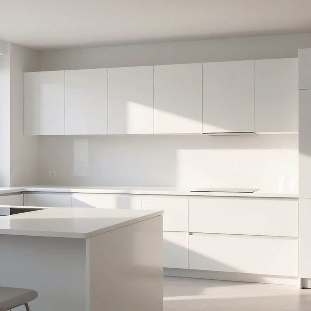 Morning Breakfast Preparation in Modern White Kitchens