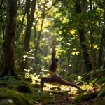 Outdoor Yoga and Fitness Routine in a Forest for Well-being