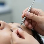 Professional Skin Bump Removal Near Eye Using Precision Medical Tool