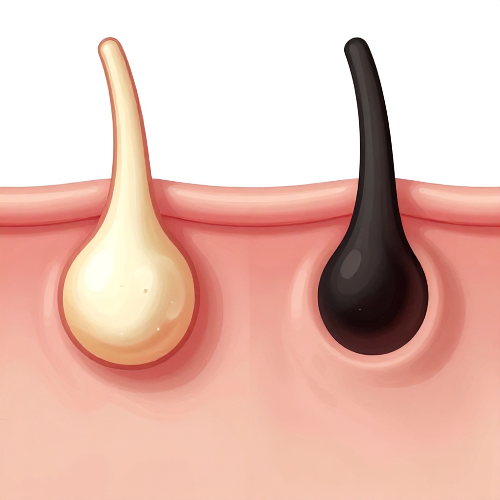 Whiteheads vs. Blackheads: Differences, Causes, and Treatment